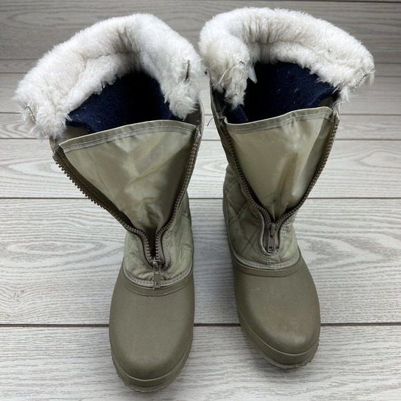 SOREL Quebec Boots Dove Grey ZIpper Closure CANADA by Kaufman Footwear(Read) - Picture 8 of 11